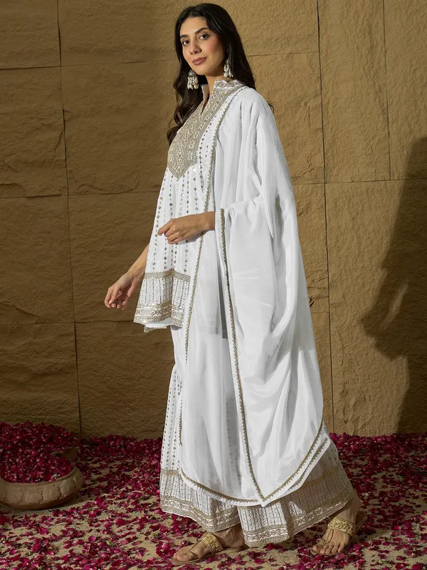 Exquisite_White_Chinon_Embroidered_Kurta_Sharara_Set