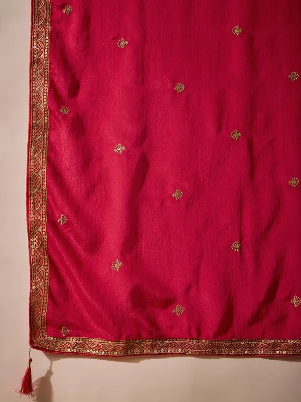 Pink_Embroidered_Chinon_Anarkali_Gown_|_Round_Neck_|_Full_Length