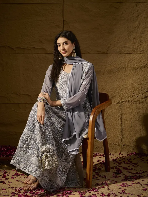 Celestial_Grey_Embroidered_Faux_Georgette_Anarkali_Gown_With_Dupatta