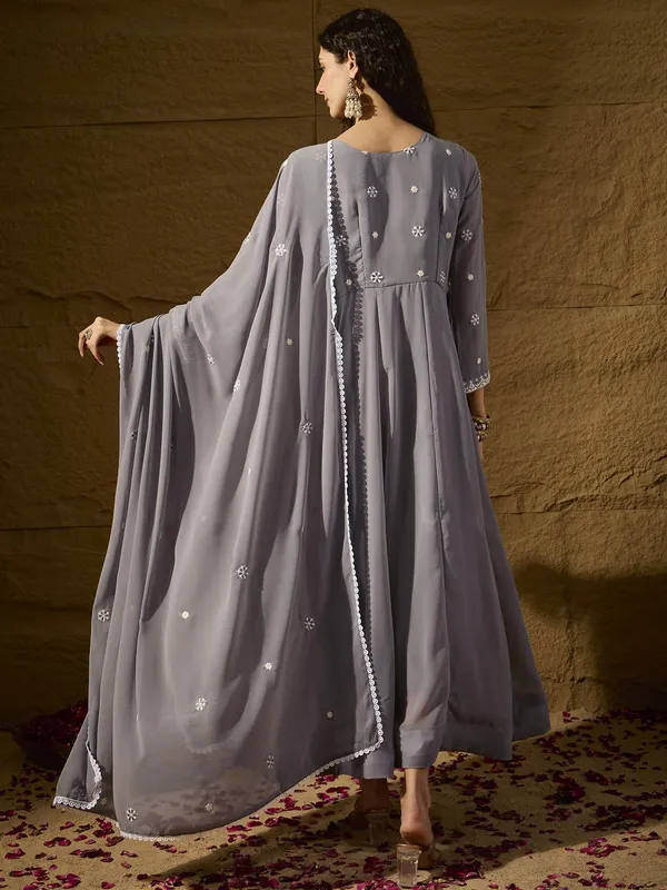 Celestial_Grey_Embroidered_Faux_Georgette_Anarkali_Gown_With_Dupatta