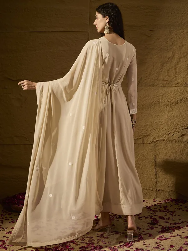 Pristine_Cream_Embroidered_Faux_Georgette_Anarkali_Gown_With_Dupatta