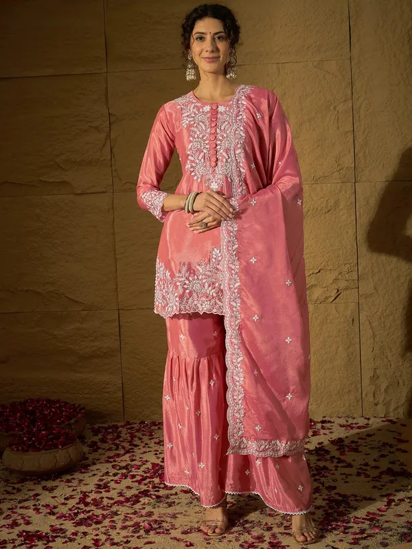 Radiant_Light_Pink_Embroidered_Chinon_Kurta_Sharara_Set_With_Dupatta