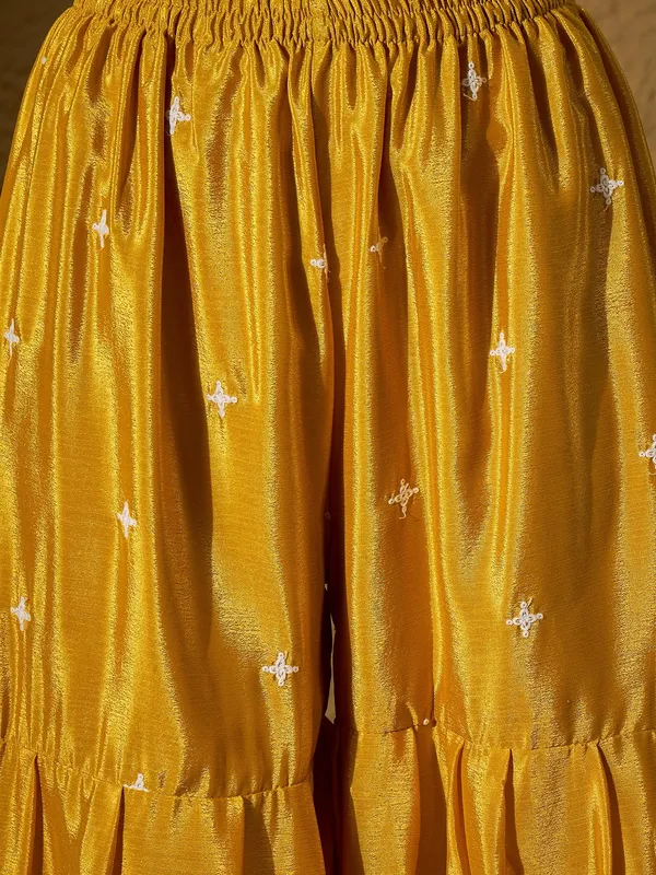Vibrant_Yellow_Chinon_Embroidered_Kurta_And_Sharara_Set