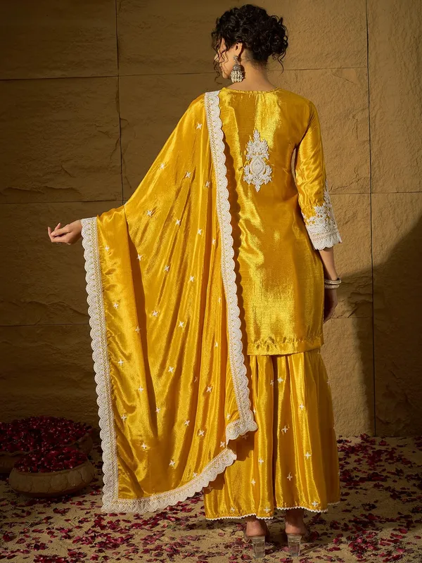 Vibrant_Yellow_Chinon_Embroidered_Kurta_And_Sharara_Set