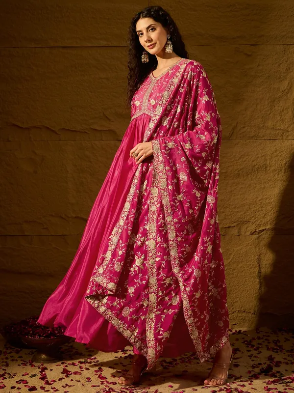 Vivid_Embroidered_Chinon_Anarkali_Gown_With_Dupatta