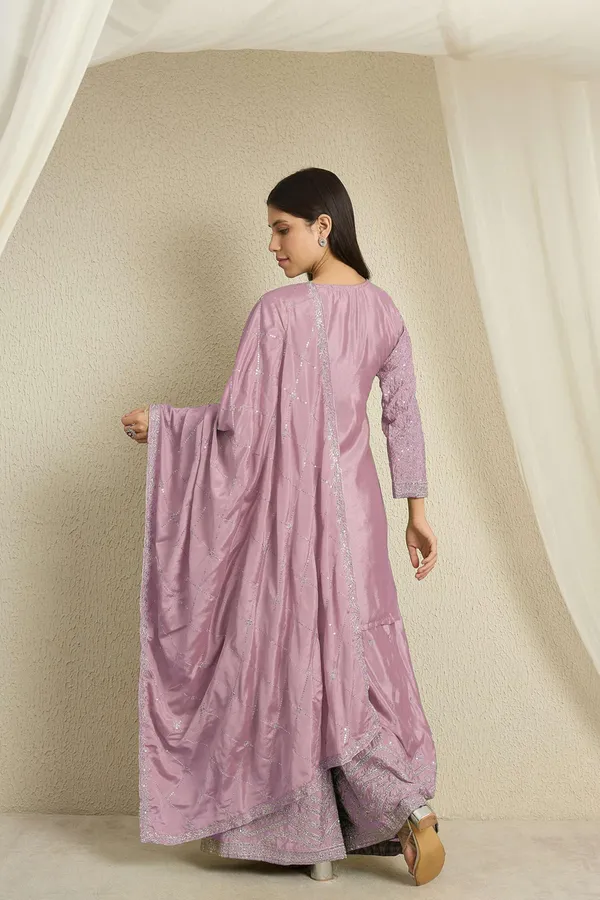 Shimmering_Embroidered_Chinon_Short_Kurta_Palazzo_Set_With_Dupatta
