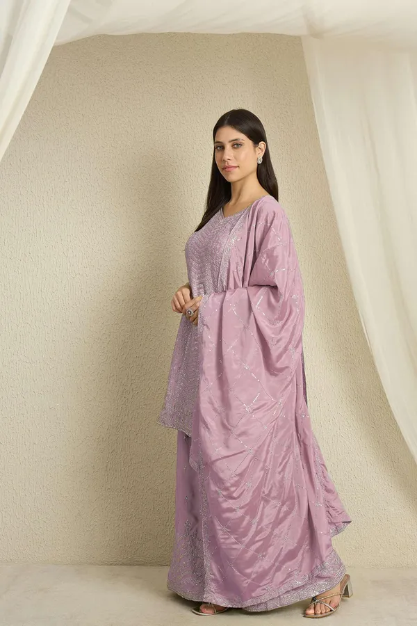 Shimmering_Embroidered_Chinon_Short_Kurta_Palazzo_Set_With_Dupatta