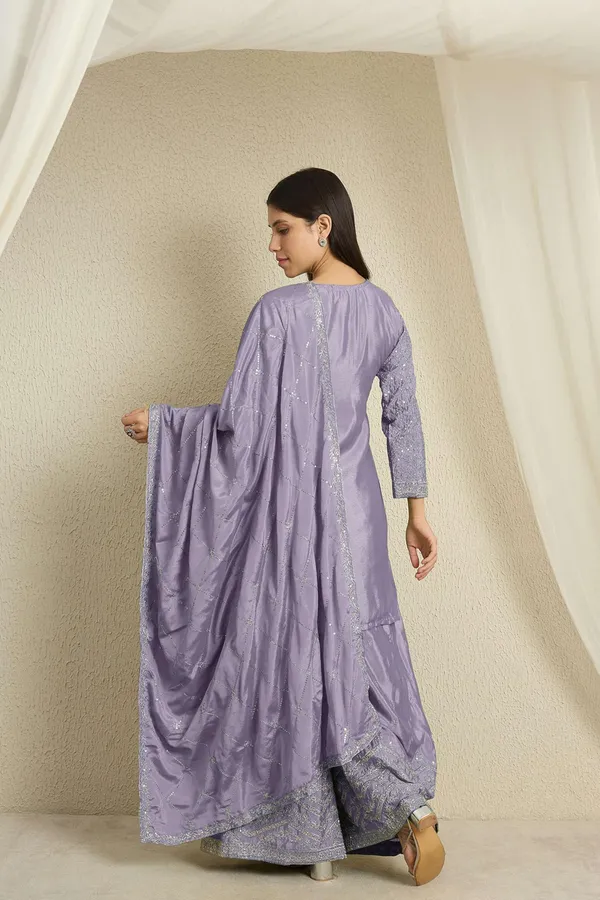 Shimmering_Embroidered_Chinon_Short_Kurta_Palazzo_Set_With_Dupatta