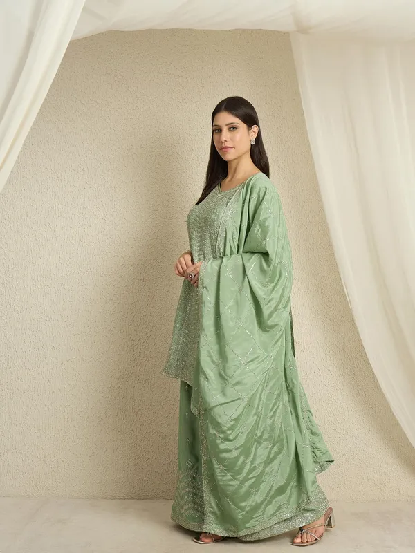Shimmering_Embroidered_Chinon_Short_Kurta_Palazzo_Set_With_Dupatta