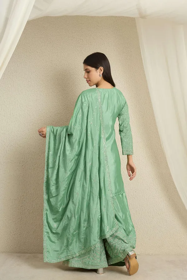 Shimmering_Embroidered_Chinon_Short_Kurta_Palazzo_Set_With_Dupatta
