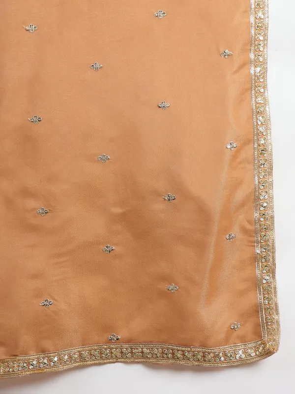 Lustrous_Brown_Embroidered_Organza_Straight_Kurta_Palazzo_Set_With_Dupatta