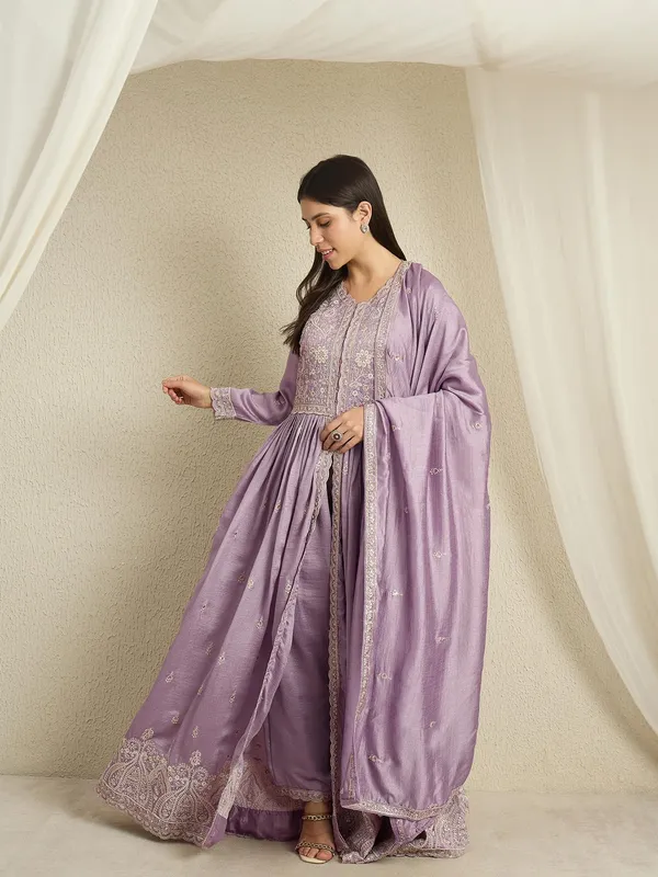 Luminous_Light_Purple_Embroidered_Vichitra_Silk_Anarkali_Palazzo_Set