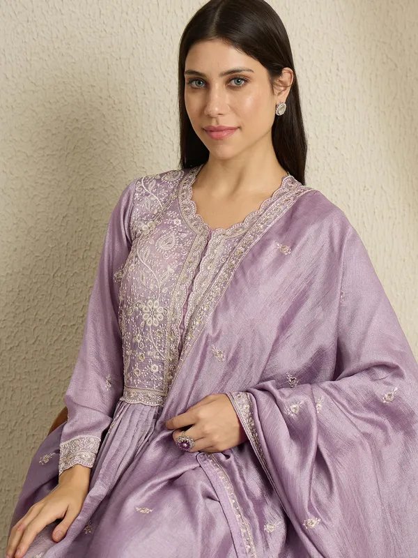 Luminous_Light_Purple_Embroidered_Vichitra_Silk_Anarkali_Palazzo_Set
