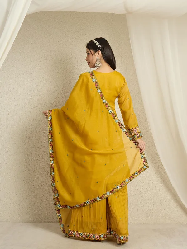 Mustard_Yellow_Organza_Floral_Embroidered_Kurta_Palazzo_Set