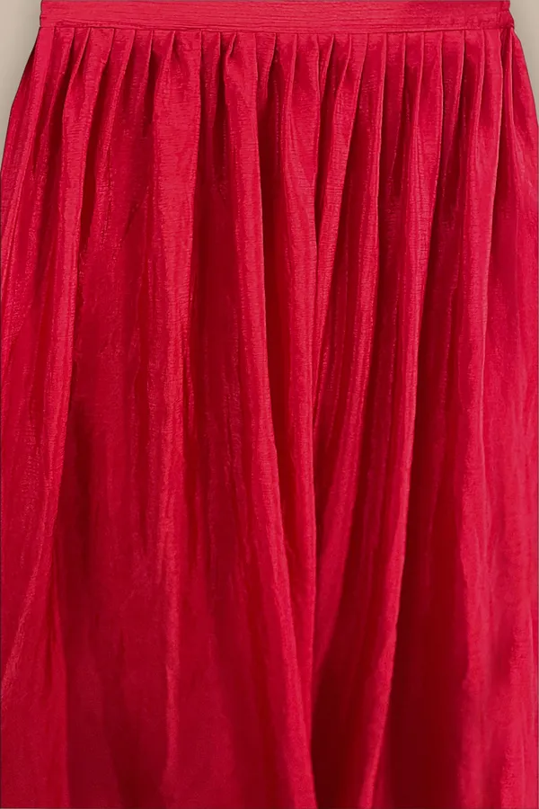 Exquisite_Red_Chinon_Embroidered_Front-Slit_Kurta_Lehenga_Set