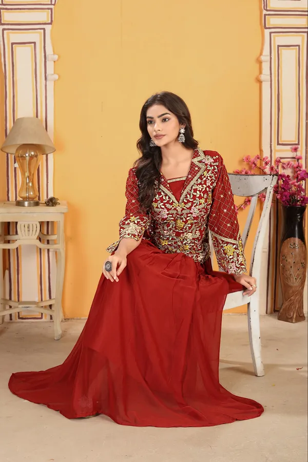 Vibrant_Lime_Georgette_Embroidered_Peplum_Lehenga_Set