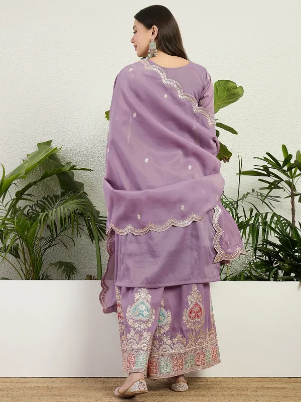 Elegant_Lavender_Organza_Multi-Color_Embroidered_Kurta_Palazzo_Set