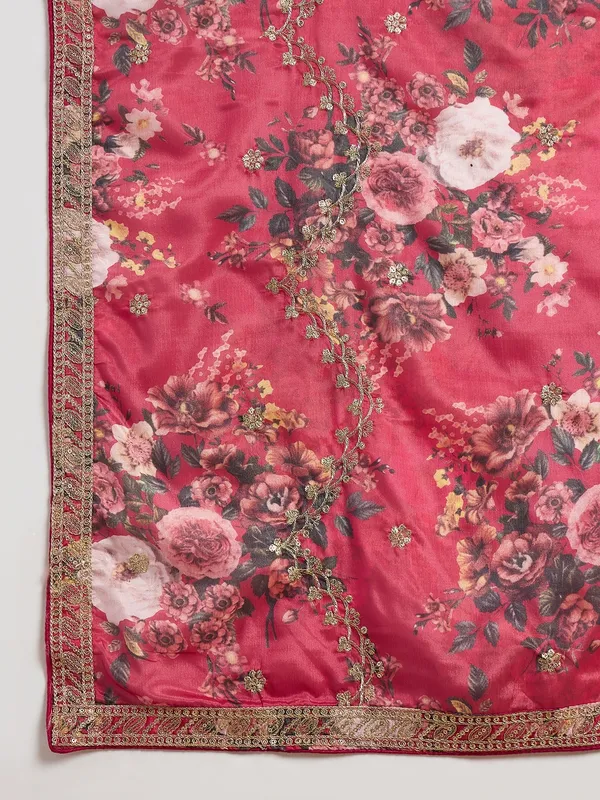 Majestic_Deep_Red_Chinon_Embroidered_Kurta_With_Floral_Palazzo_Set