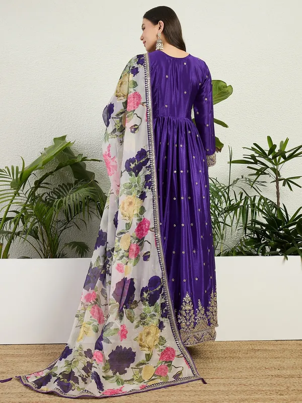 Majestic_Purple_Chinon_Embroidered_A-Line_Gown_With_Floral_Organza_Dupatta