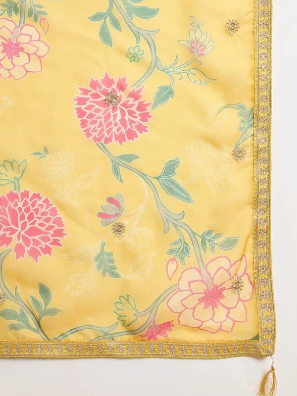 Dazzling_Yellow_Chinon_Embroidered_A-Line_Gown_And_Floral_Dupatta