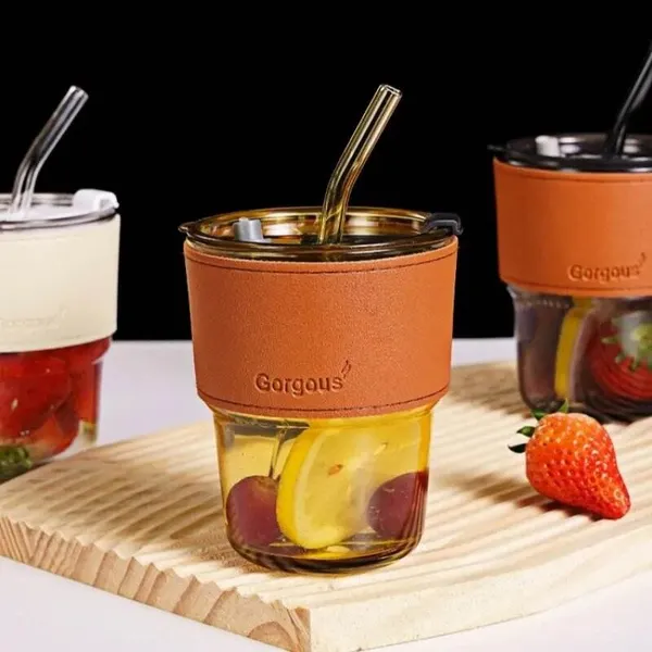 Glass_Leather_Sleeve_Tumbler_With_Straw