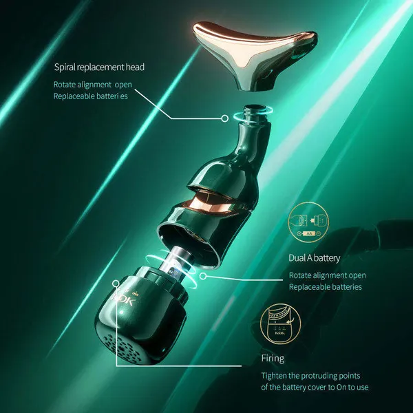 KDK_Green_Facial_Beauty_Massager_With_Three_Interchangeable_Heads