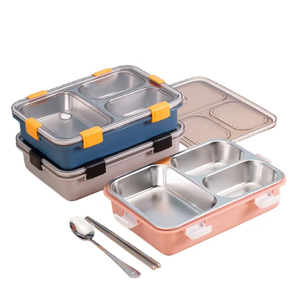 900_Ml_Stainless_Steel_Compartment_Lunch_Box_With_Spoon