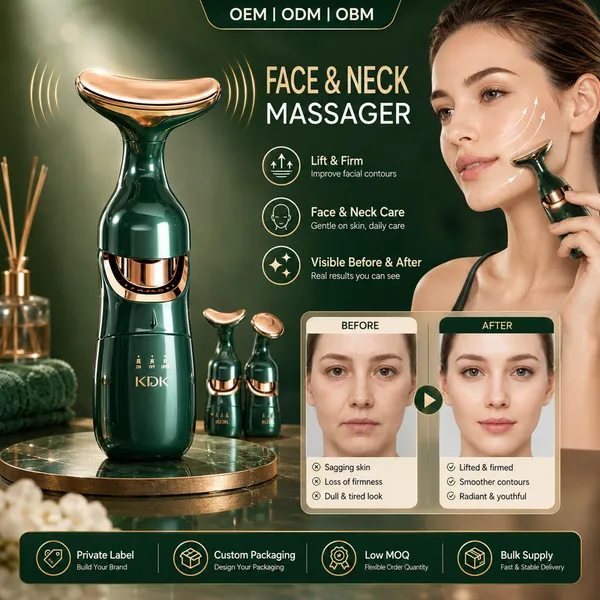 KDK_Green_Facial_Beauty_Massager_With_Three_Interchangeable_Heads