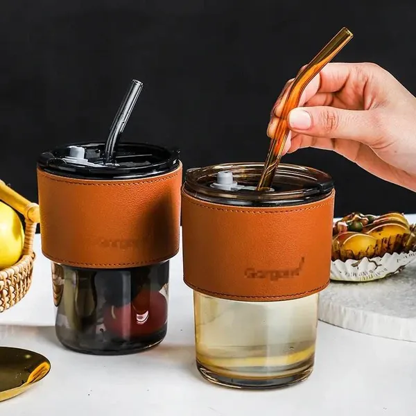 Glass_Leather_Sleeve_Tumbler_With_Straw