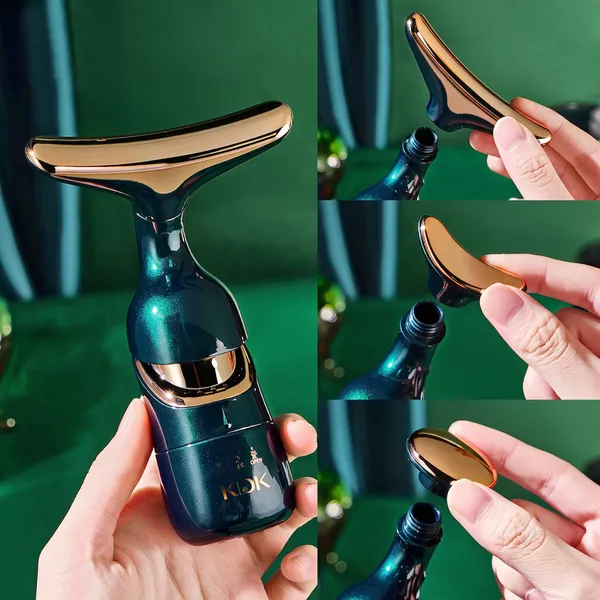 KDK_Green_Facial_Beauty_Massager_With_Three_Interchangeable_Heads