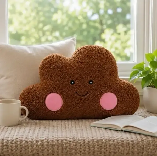 Sherpa_Brown_Smiley_Cloud_Shape_Cushion