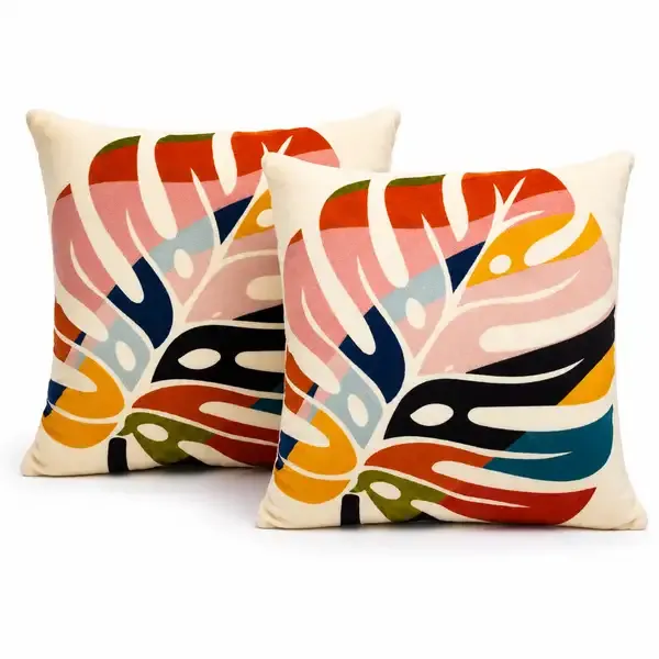 Velboa_Abstract_Botanical_Print_Cushion_Pack_Of_2