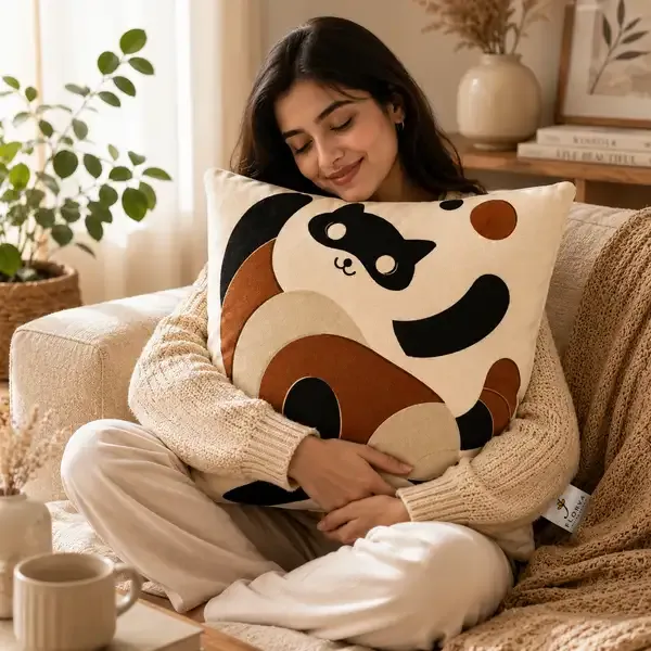Velboa_Kids_Cartoon_Cat_Print_Cushion