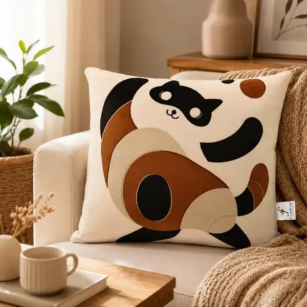 Velboa_Kids_Cartoon_Cat_Print_Cushion
