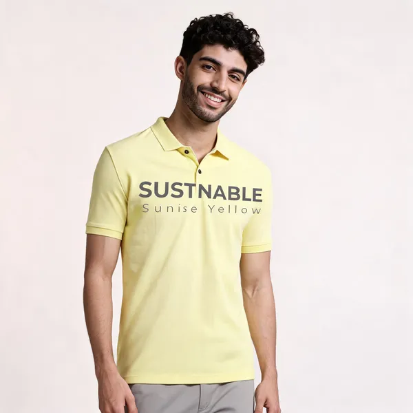 Sunrise_Yellow_Recycled_Cotton_Regular_Fit_Polo_T-Shirt_For_Men