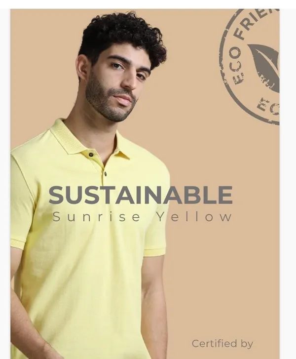 Sunrise_Yellow_Recycled_Cotton_Polo_T-Shirt_For_Men