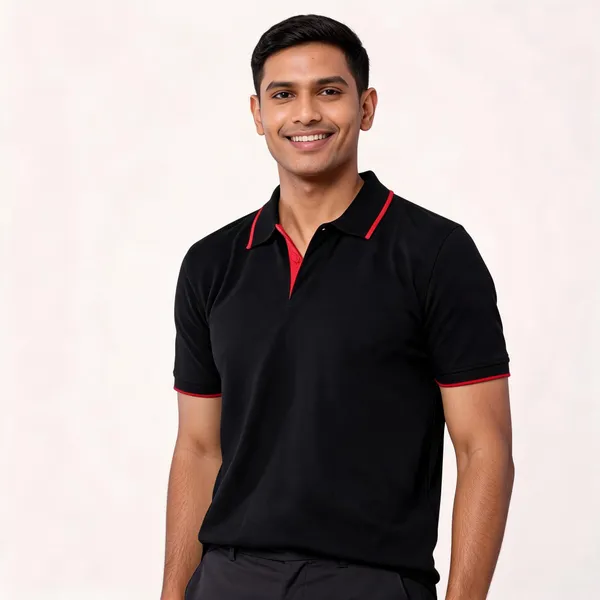Black_Recycled_Cotton_Classic_Polo_T-Shirt_For_Men