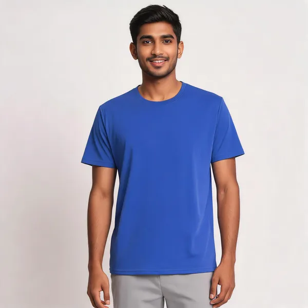 Blue_Polyester_Regular_Fit_Round_Neck_T-Shirt_For_Men