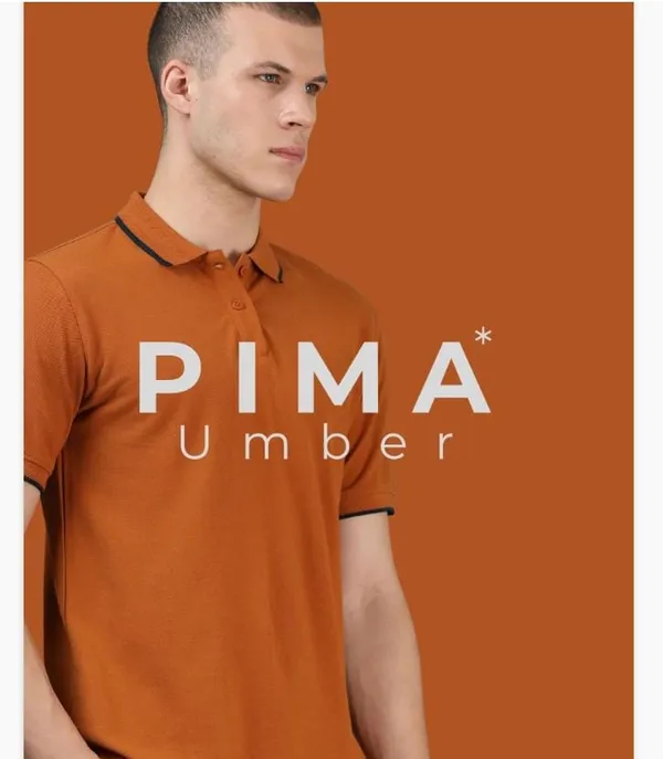 Orange_Recycled_Cotton_Polo_T-Shirt_For_Men