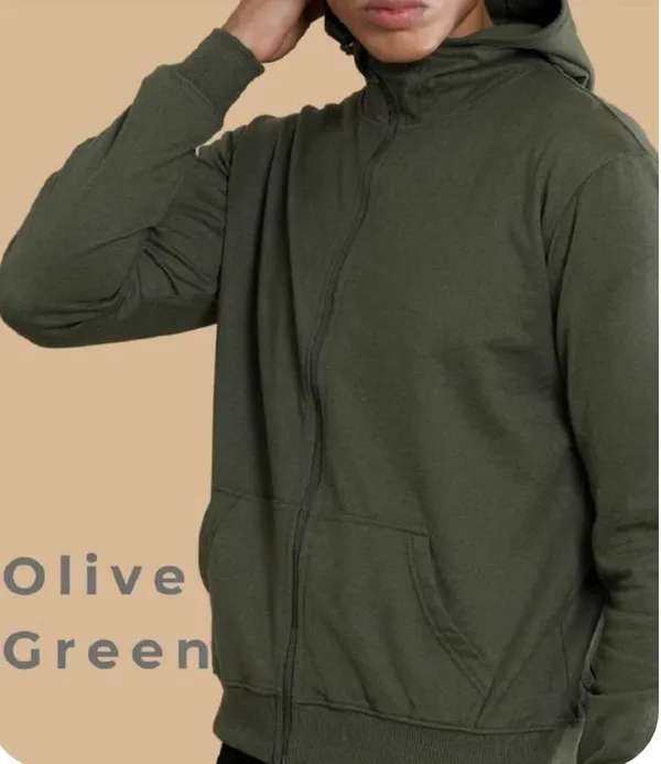 Olive_Green_Recycled_Cotton_Hooded_Jacket_For_Men