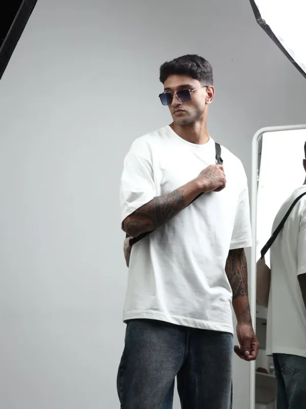 White_Recycled_Cotton_Relaxed_Fit_Crew_Neck_T-Shirt_For_Men