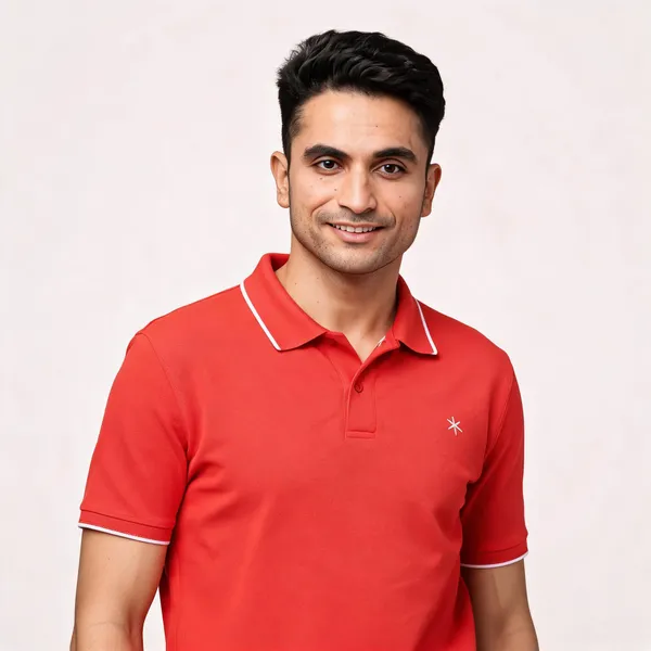 Red_Recycled_Cotton_Polo_T-Shirt_For_Men