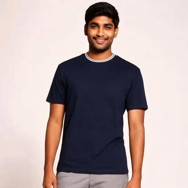 Navy_Pure_Cotton_Crew_Neck_T-Shirt_For_Men