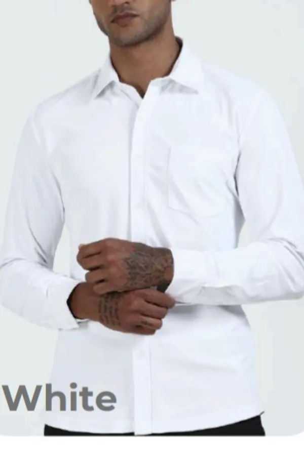 White_Wrinkle_Free_Polyester__Shirt_For_Men