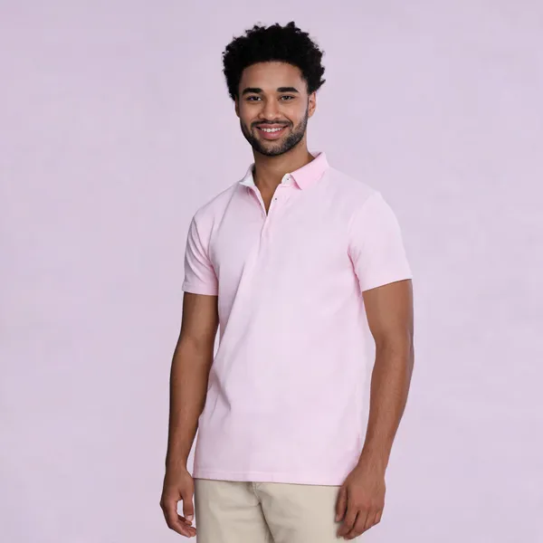 Soft_Pink_Polyester__Polo_T-Shirt_For_Men