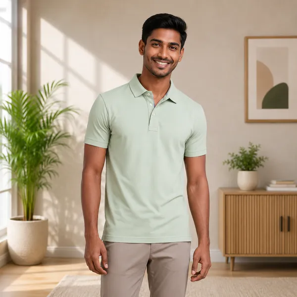 Pistachio_Polyester__Polo_T-Shirt_For_Men