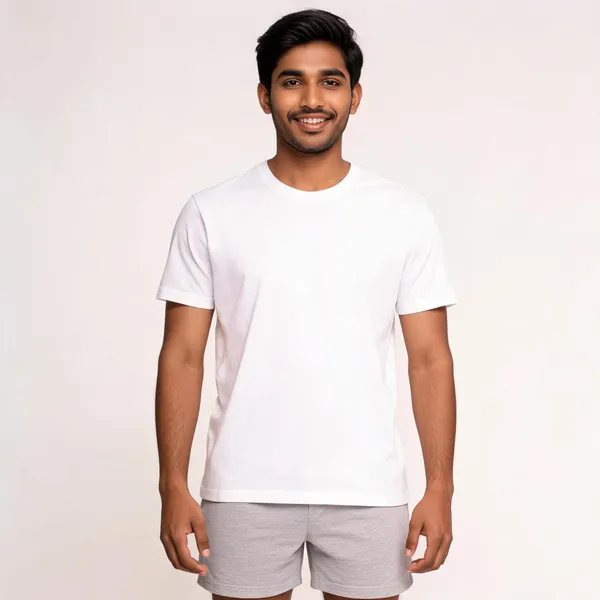White_Recycled_Cotton_Regular_Fit_Crew_Neck_T-Shirt_For_Men