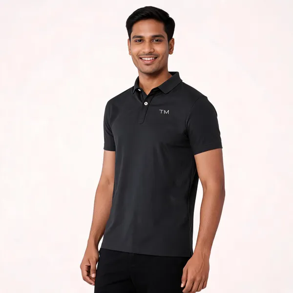 Classic_Black_Polyester_Regular_Fit_Polo_T-Shirt_For_Men