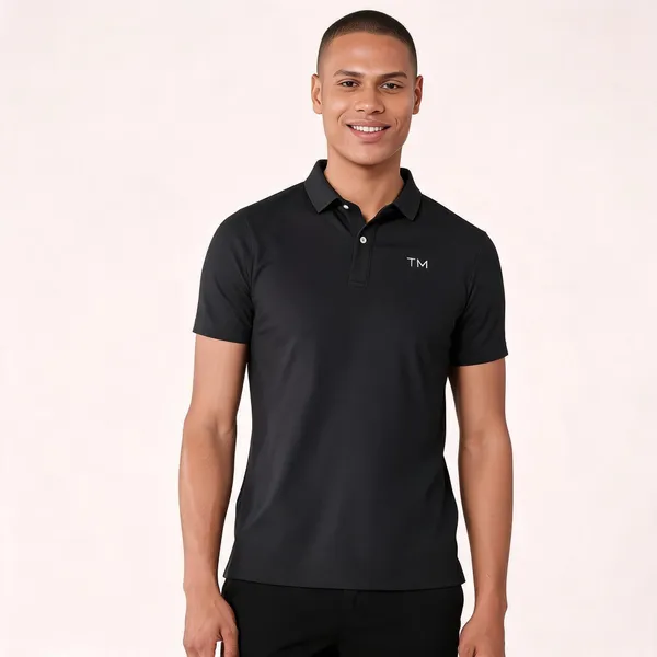 Classic_Black_Polyester_Regular_Fit_Polo_T-Shirt_For_Men