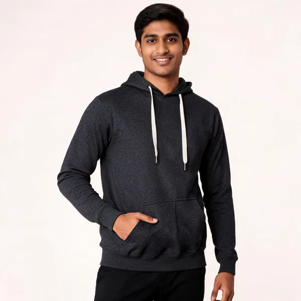 Charcoal_Melange_Recycled_Cotton_Hoodie_For_Men